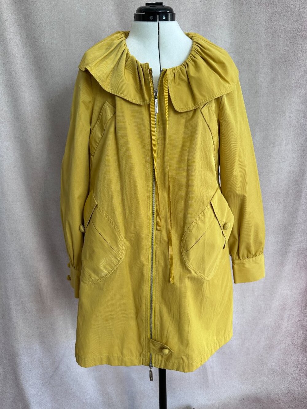 Vertigo Paris Yellow Spring Trench Parka coat, Large